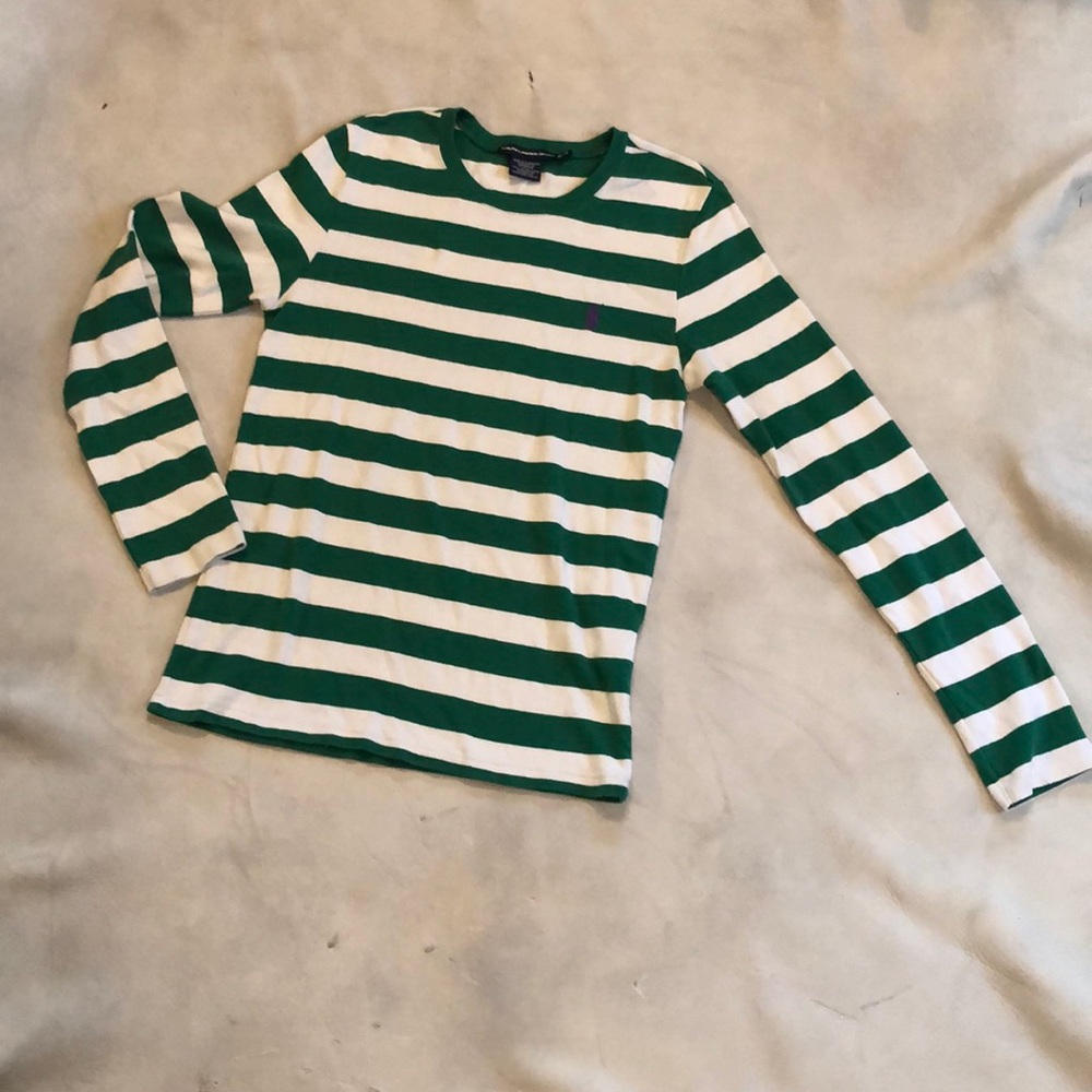 Green and cream Ralph Lauren sport sweater